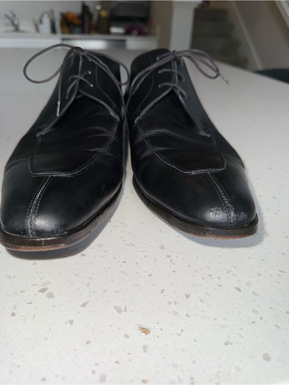 Santoni Black Leather Derby Shoes - Picture 7 of 13